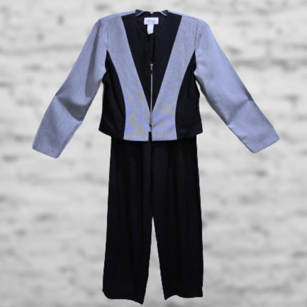 D.J. Summers 2 pc Navy Blue/Gray Pant Suit - 8